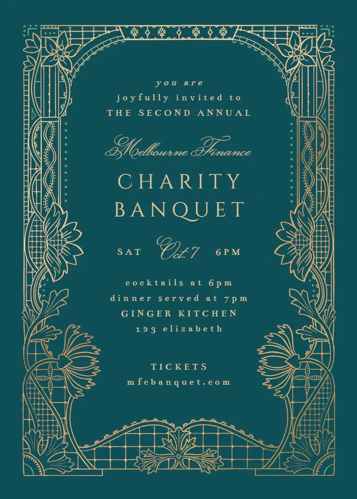 Art deco - İş etkinliği davetiyesi